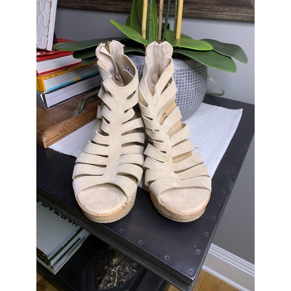 Cordani Electra Wedge Sandal Suede Cork Tan - Picture 4 of 7